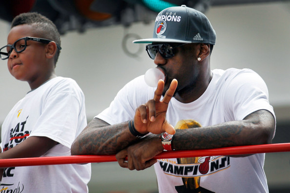 LeBron+James+Bubble+Gum+Miami+Title+Victory
